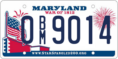 MD license plate 0BM9014