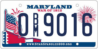 MD license plate 0BM9016