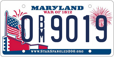 MD license plate 0BM9019