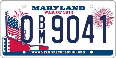 MD license plate 0BM9041