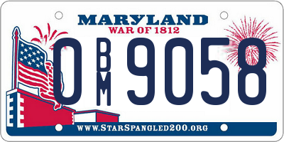 MD license plate 0BM9058