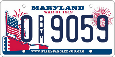 MD license plate 0BM9059