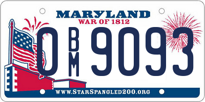 MD license plate 0BM9093