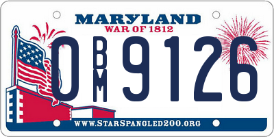 MD license plate 0BM9126