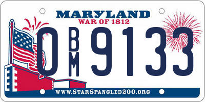MD license plate 0BM9133
