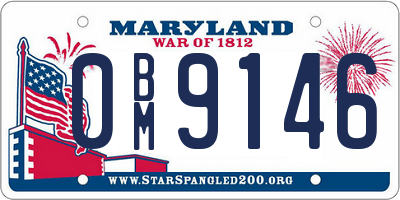 MD license plate 0BM9146