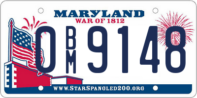 MD license plate 0BM9148