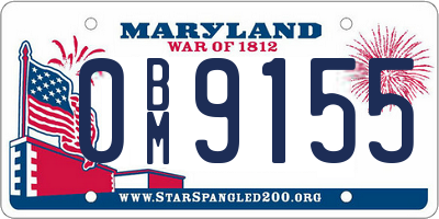 MD license plate 0BM9155