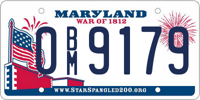 MD license plate 0BM9179