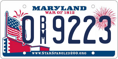 MD license plate 0BM9223