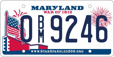 MD license plate 0BM9246