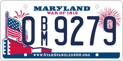 MD license plate 0BM9279