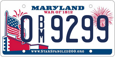 MD license plate 0BM9299