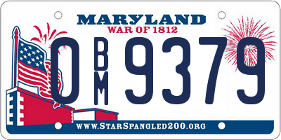 MD license plate 0BM9379