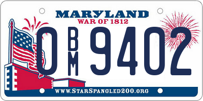 MD license plate 0BM9402