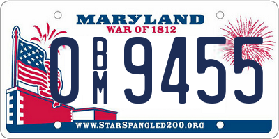 MD license plate 0BM9455