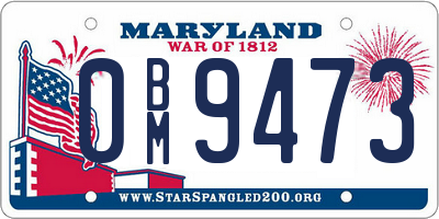 MD license plate 0BM9473