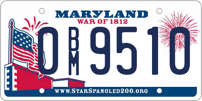 MD license plate 0BM9510