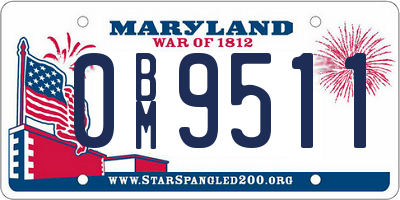 MD license plate 0BM9511