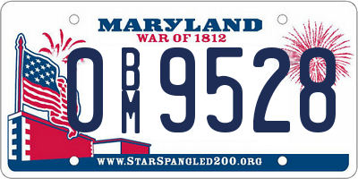 MD license plate 0BM9528