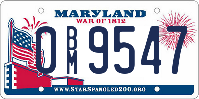 MD license plate 0BM9547