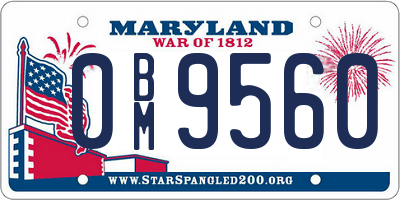 MD license plate 0BM9560
