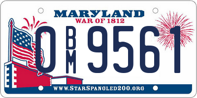 MD license plate 0BM9561