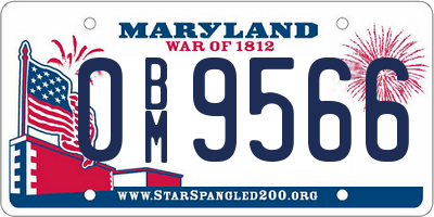 MD license plate 0BM9566