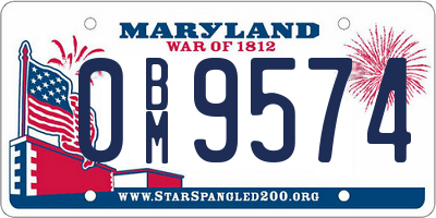 MD license plate 0BM9574