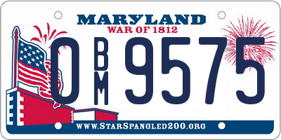 MD license plate 0BM9575