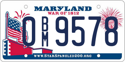 MD license plate 0BM9578