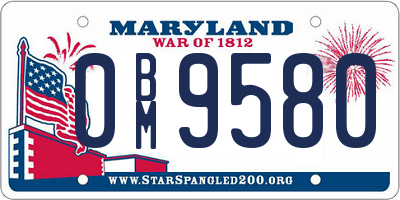 MD license plate 0BM9580