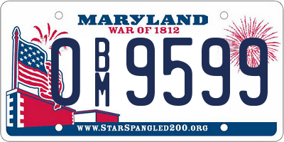 MD license plate 0BM9599