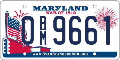MD license plate 0BM9661