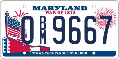 MD license plate 0BM9667