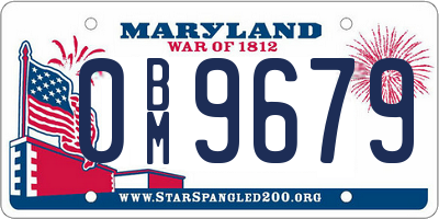 MD license plate 0BM9679