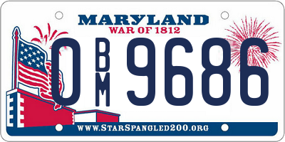 MD license plate 0BM9686