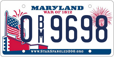 MD license plate 0BM9698