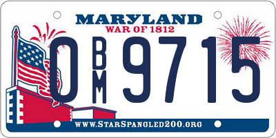 MD license plate 0BM9715