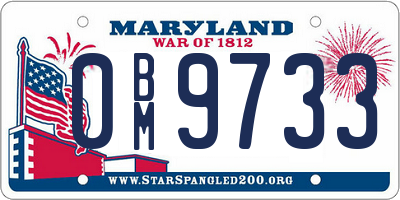 MD license plate 0BM9733