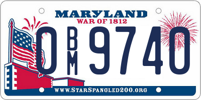 MD license plate 0BM9740
