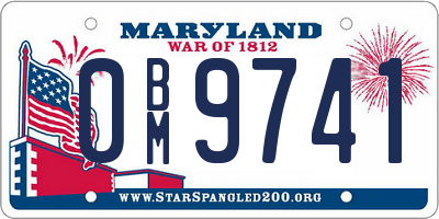 MD license plate 0BM9741