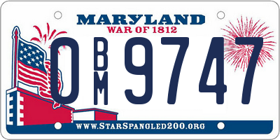 MD license plate 0BM9747