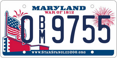 MD license plate 0BM9755