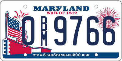 MD license plate 0BM9766