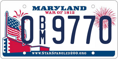 MD license plate 0BM9770