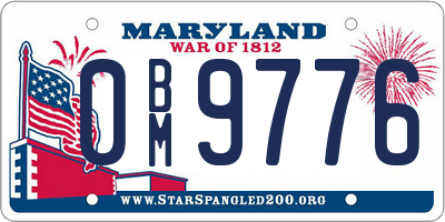 MD license plate 0BM9776