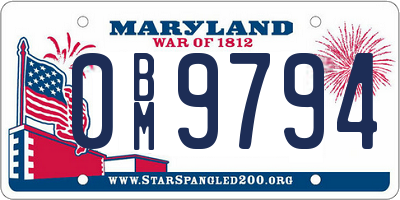 MD license plate 0BM9794