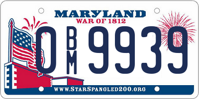 MD license plate 0BM9939