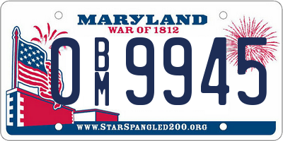 MD license plate 0BM9945